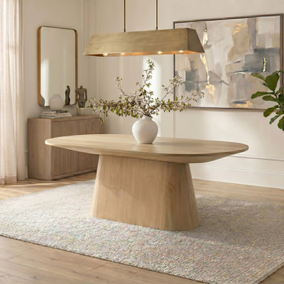 Euna Tapered Pedestal Oval Dining Table