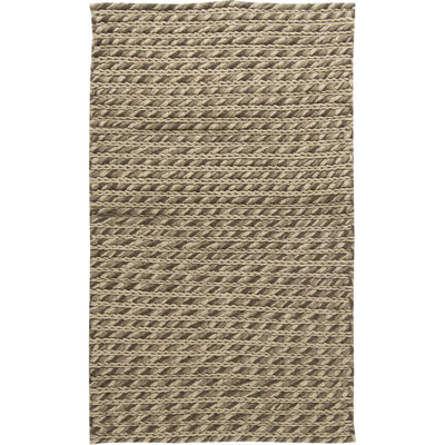 Modern One-of-a-Kind Rectangle 4'9" X 8' New Age Wool Area Rug in Beige