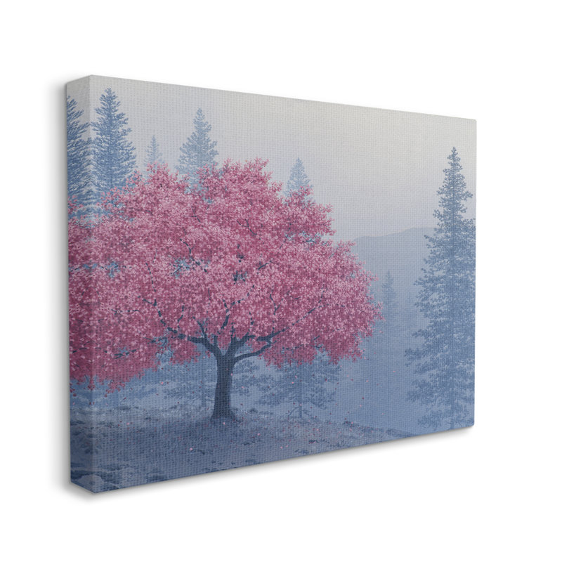 Fleur de cerisier rose par Richard Courtney - photographie, H 16 po x l 20 po x P 1,5 po, Toile tendue