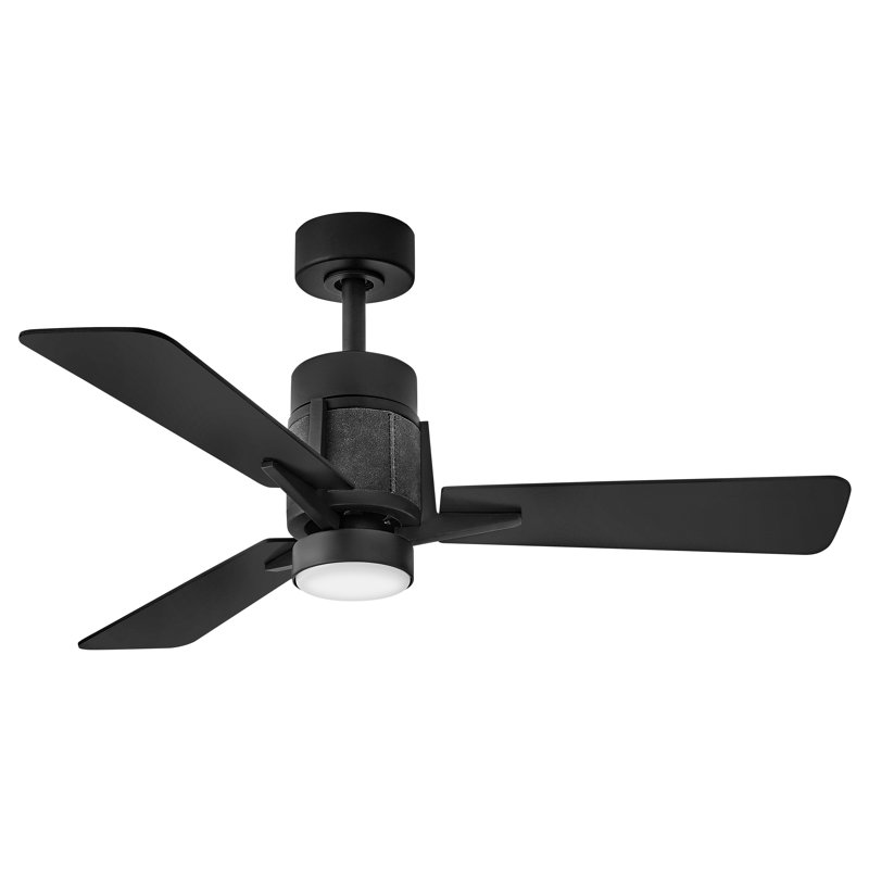 Atticus 42-in Integrated LED Smart Fan w/ HIRO control, Black