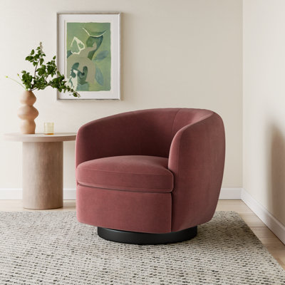 Fauteuil demi-tonneau pivotant rembourré Marcy