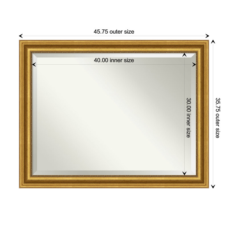 Warren Wall Mirror, Antique Gold, 35.75" x 45.75"