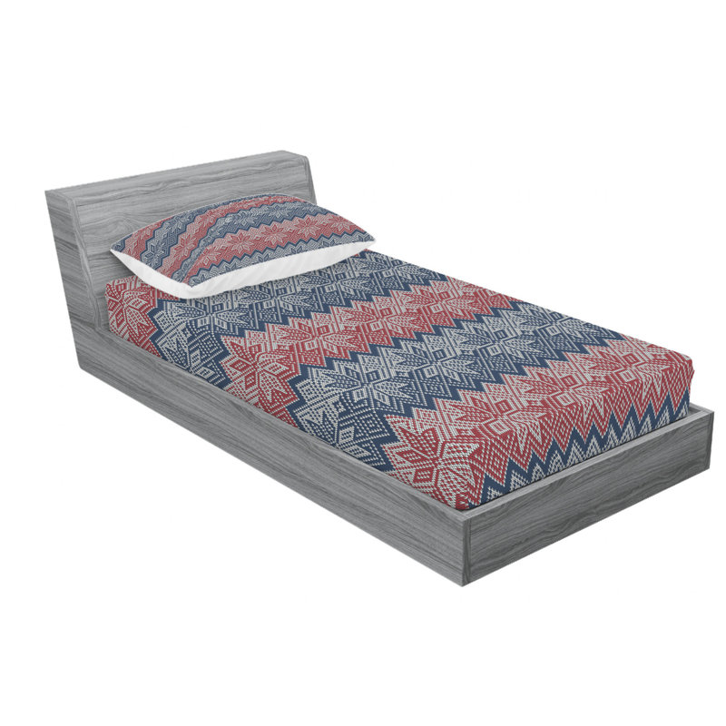 Microfiber Chevron Sheet Set, Twin Sheet Set with Fitted Sheet