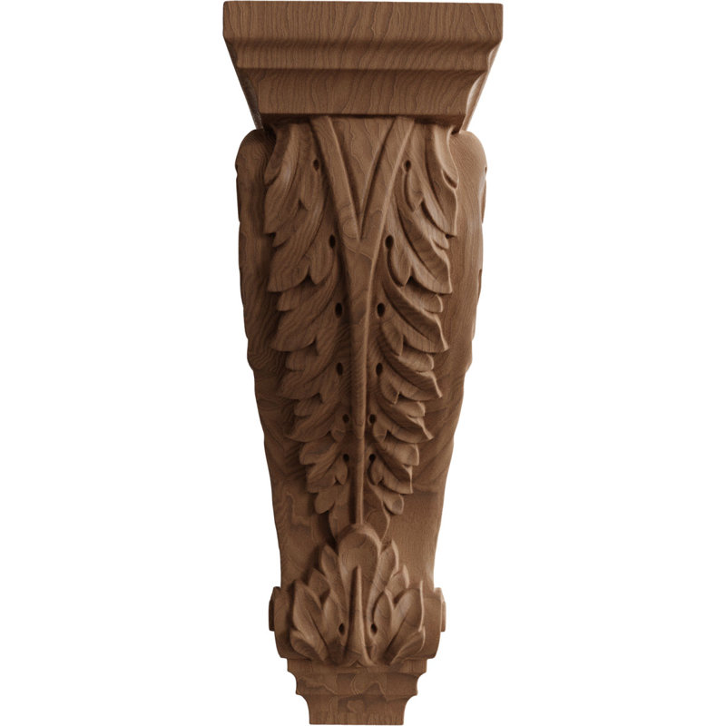 Corbeau Acanthus, Brun foncé, H 18 po x l 6 po x P 7,5 po