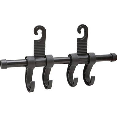 Permastik Large Removable Modern Hooks, Holds 3.3 lbs Each, 6 Count, Matte Black