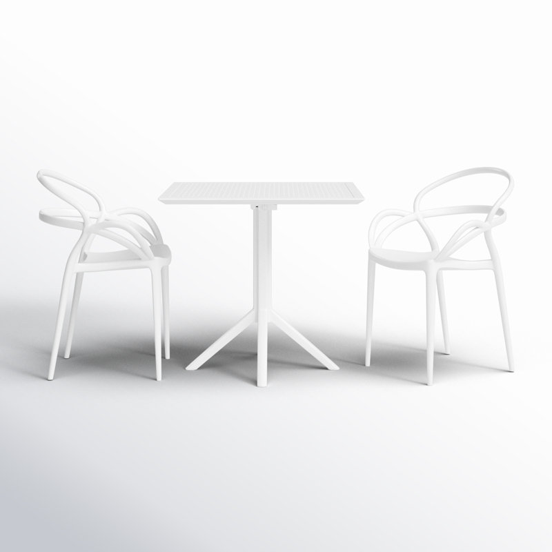 Farrah 3 Piece Bistro Set, White