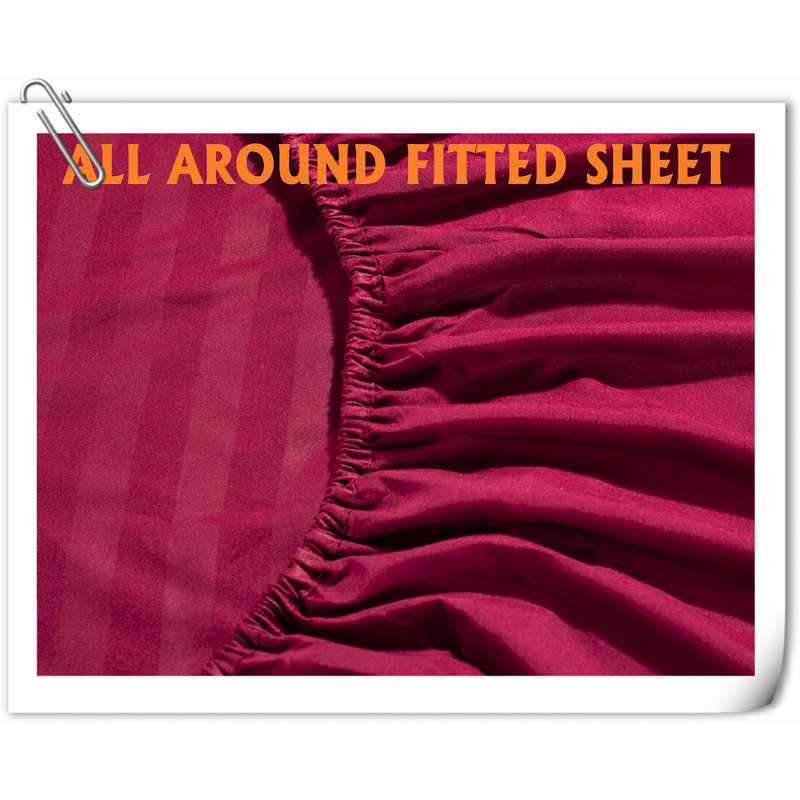 Ensemble de courtepointe en microfibre / polyester Quilts, Bourgogne rayé