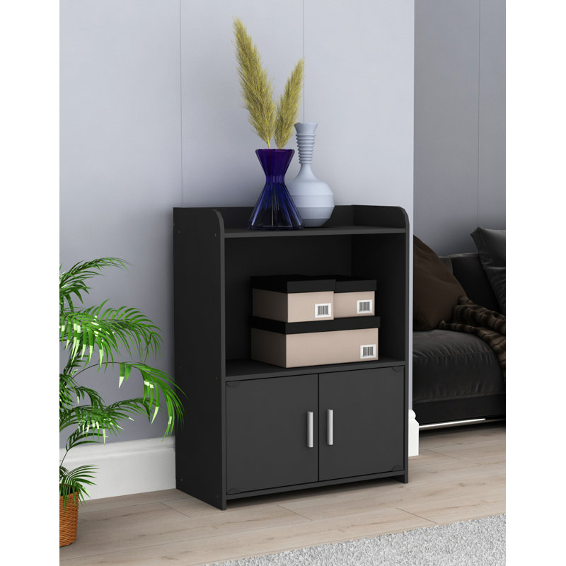  Storage Cabinet & Bookcase – 23.6" W X 11.4" D X 31.5" H, Black