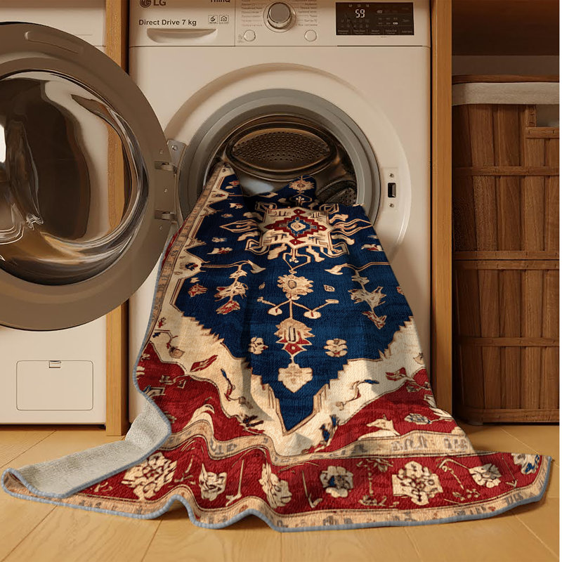 Machine Washable Persian Brown Area Rug, Rectangle 5' x 7'