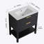 Meuble-lavabo de 30 po avec lavabo et 2 tiroirs à fermeture en douceur, poignée dorée-LPB01030BCTG-BL9075