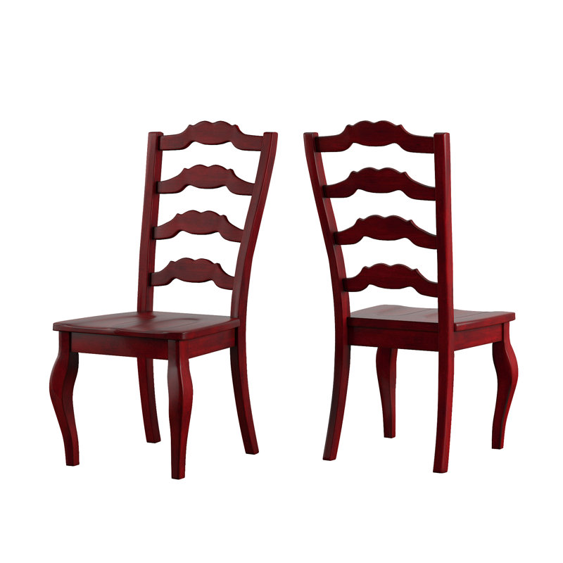 Makris 17.13'' H Solid Wood Side Chair, Antique Berry