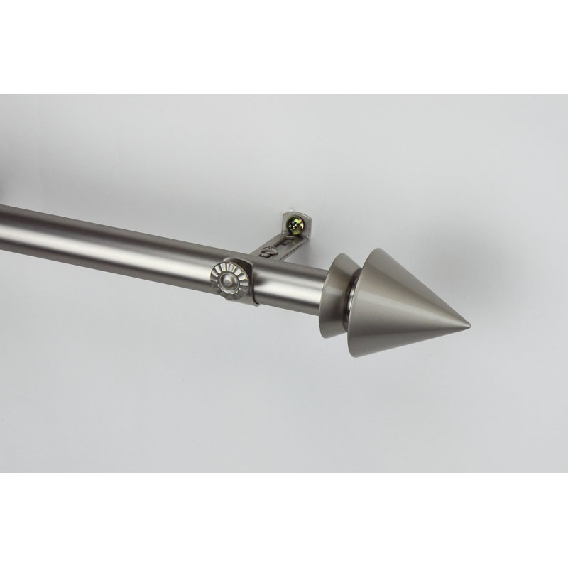 Tringle à rideaux simple Hahne, l 66 à 120 po, Nickel satiné