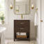 Meuble-lavabo simple en noyer de 25 po avec plateau en composite Aastha-242859885