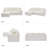 L Shape White Farmhouse Upholstered Slipcovered Sofa With Chaise-651998007