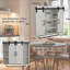 Armoires, rangement mural de style campagne rétro avec portes de grange coulissantes, rangement à 3 niveaux pour la cuisine / salle à manger / salle de bain / salon | Gris ardoise | Panneau de particules