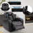 36.2" Wide Modern Upholstered Padded Arm Power Controlled Recliner Home Theatre Seating With Storage (Set of 10)