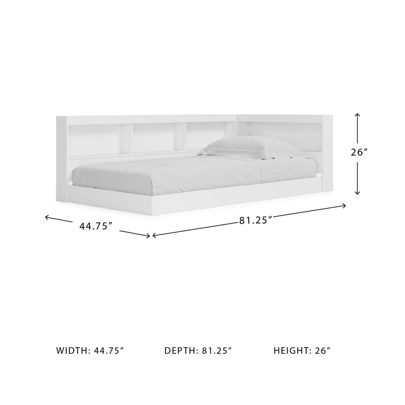 Teddy Bed with Bookcase, Twin, White