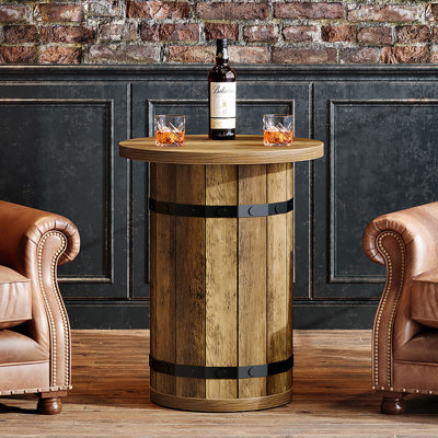 Round End Table, Industrial Side Table With Sturdy Base, 19.7-inch Nightstand For Small Spaces, Living Room, Bed Room