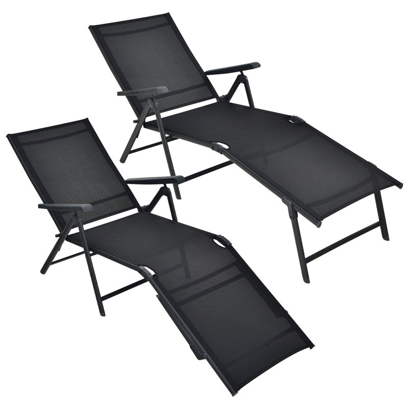 192cm Long Single Chaise, Black