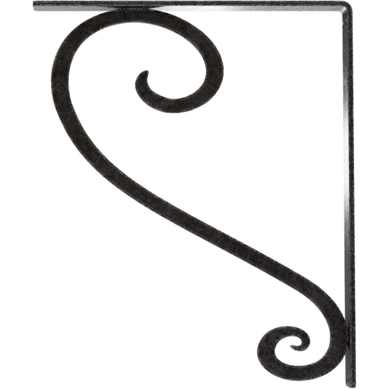 Support en fer forgé Edwards, Étain antique, H 15 po x l 1,5 po x p 12 po