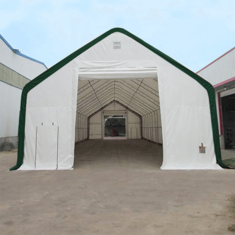 40 pi. L 8 pi. D Abri de rangement à double treillis en PVC 22 oz, 40 pi x 80 pi
