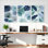 Ensemble de 3 tableaux sur toile à motif de feuilles tropicales et de palmes, pour la décoration du salon, de la chambre ou du bureau.