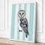 Striped Barn Owl Modern - Wrapped Canvas-1379581292-1379581298
