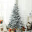 Arbre artificiel enneigé 6 pi, 994 pointes, support en métal, stable pour bureau 43,3 po x 70,9 po