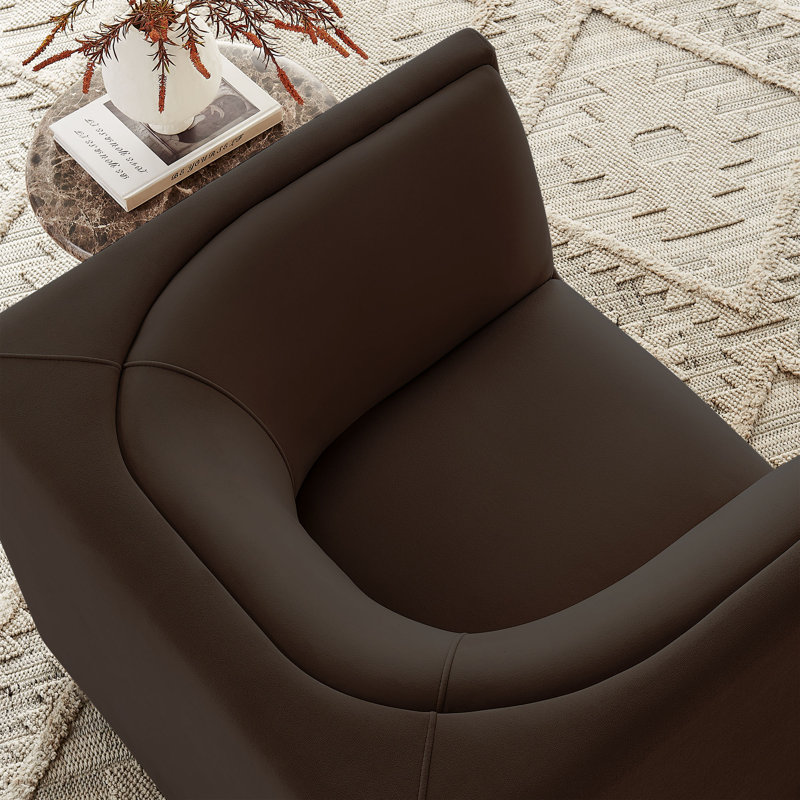 Fauteuil en velours brun foncé Dunkley, Chocolate Brown