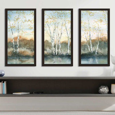 " Birch Riverbank " by Carol Robinson 3 - Pieces