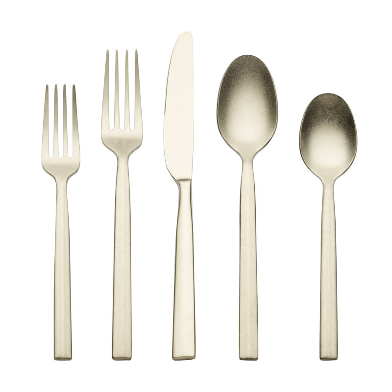 Aero Mirror 20-Piece Flatware Set, Gold