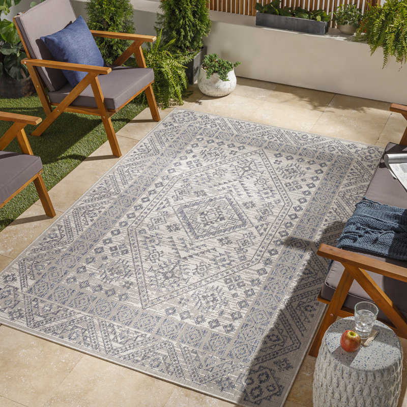 Kieshia Oriental Indoor / Outdoor Rug, Rectangle 9'2" x 12'