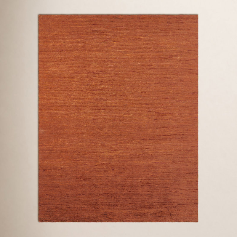 Axim Sunset Ember Hand-Knotted Wool Area Rug, Rectangle 8' x 10'