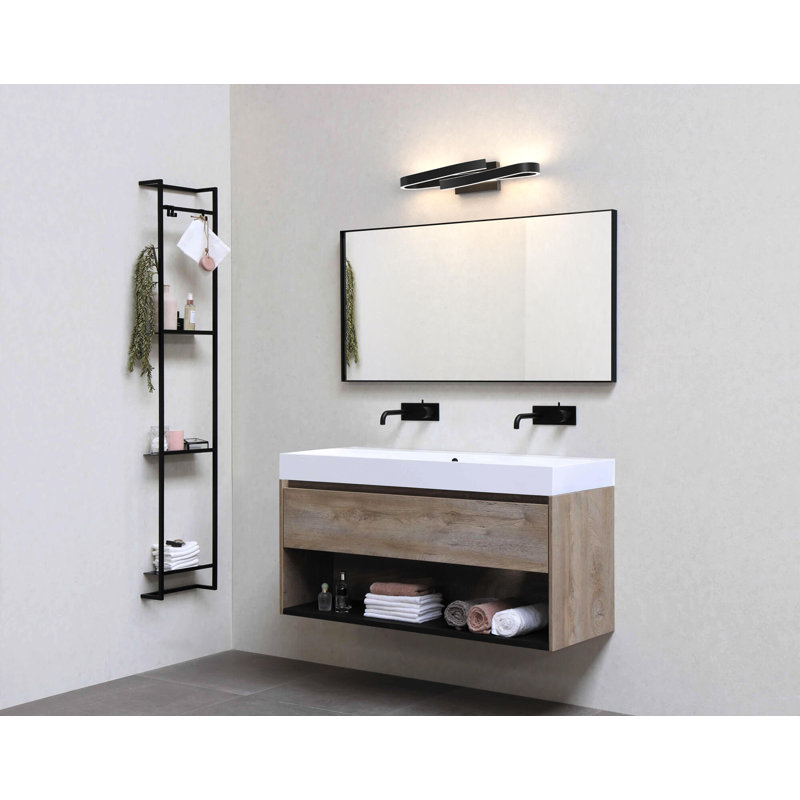 Aluminum LED Armed Sconce, Black