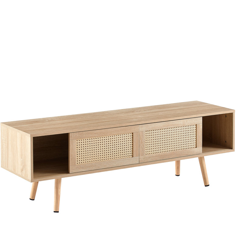 Meuble télé Natural, 18.1" H x 56.65" W x 15.61" D, Natural