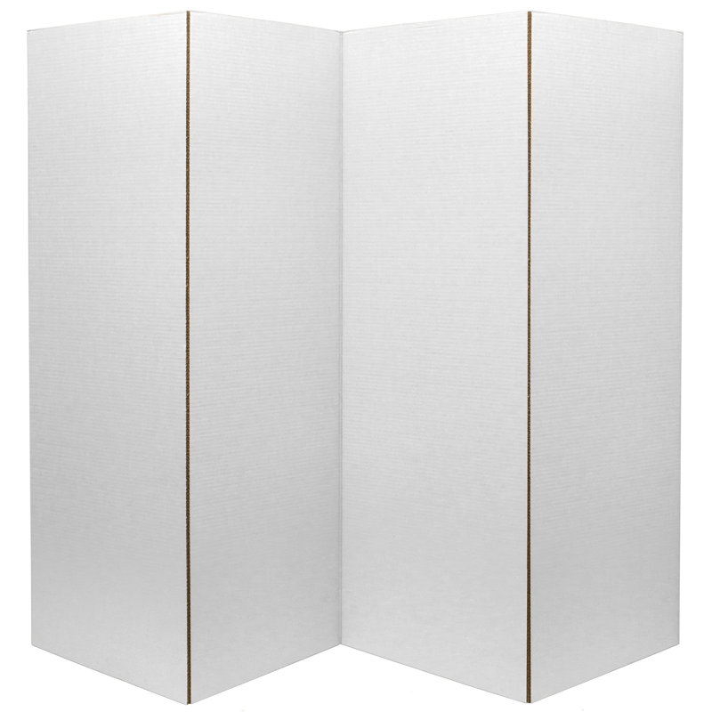 Paravent en carton Kuuda High, 4, Blanc, Remise de rangement en métal H 6 pi