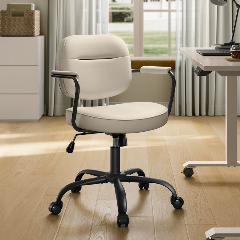 Chaise de bureau Maegan, Cadre beige / noir