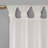 Floral Embellished Cuff Tab Top Solid Curtain Panel, Lightweight Faux Linen Sheer For  Home Decor-617960853-617960855