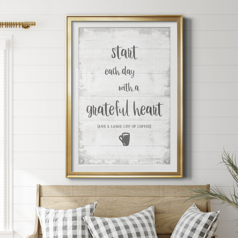 Grateful Coffee - reproduction de cadre photo sur papier, H 30,5 po x l 42,5 po x P 1,5 po, Papier encadré doré