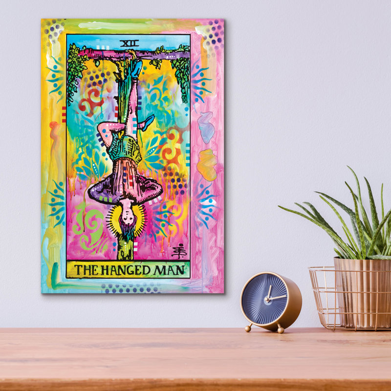  «Tarot - The Hanged Man» par Dean Russo, art mural en verre acrylique, 12 po x 16 po