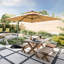 Parasol en aluminium en porte-à-faux inclinable avec poteau central, base non incluse-579968651-579968692