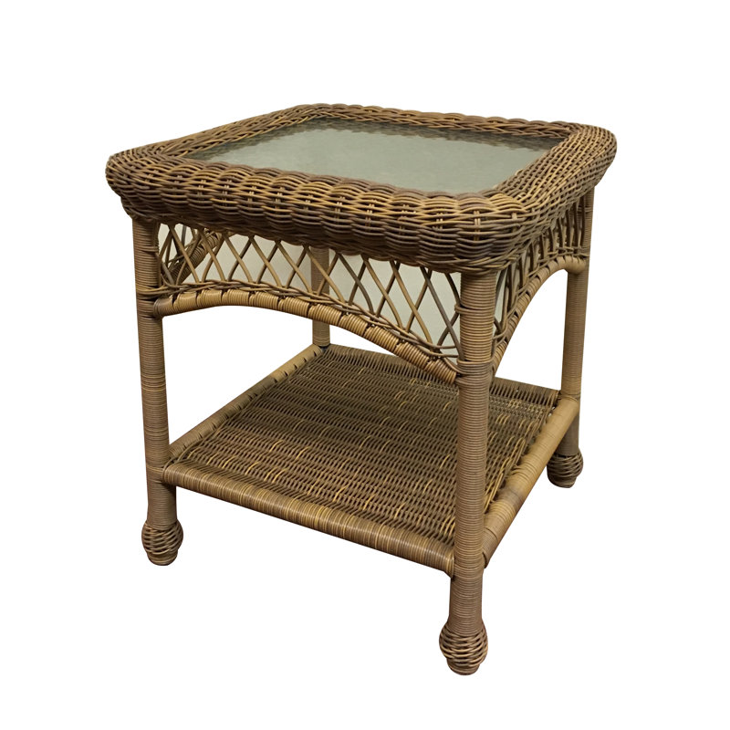 Camacho Square Wicker Outdoor Side Table , 20'' in. W 20'' in. D, Natural