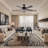 52" Crystal Ceiling Fans With Lights Remote, Black Farmhouse Chandelier Ceiling Fan Light Kit, Modern Rustic Fandeliers With 5 Wood Reversible Blades For Decorate Living Room Bedroom