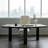 Black Curved Solid Wood desk-1274940233