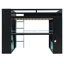 Lit mezzanine en bois pleine grandeur avec prise de courant et ports USB / Type-C, gestion des câbles intégrée et éclairage RVB-1129906594