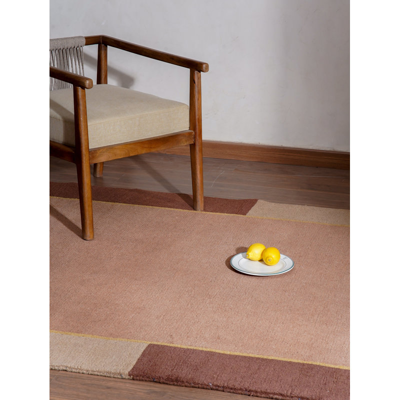 Choco 100% Wool Handmade Tibbati Contemporary Rectangle Indoor Area Rug Hand Knotted, Rectangle 5'7'' x 7'10''
