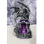 Figurine à DEL en forme de dragon gothique argenté