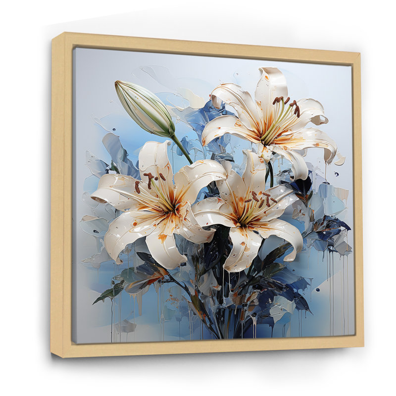 Radiant Serenade Lily Petals II, Cadre naturel flottant, 16" H x 16" W