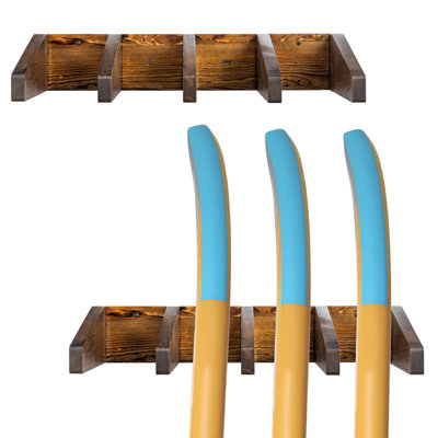 Wall Mounted Surfboard Rack – 2 Piece Wooden Storage System for Surfboards, SUP & Snowboards