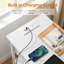 Table de bout avec tablettes et station de charge, table d'appoint rabattable avec ports et prises USB, table de chevet, table de chevet
